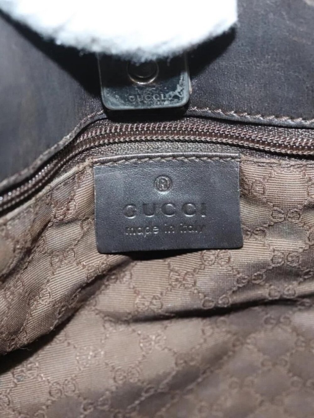 GUCCI Web Sherry Line Shoulder Bag Canvas Beige Silver Red 001 4306 Auth hk2865 - Picture 12 of 16